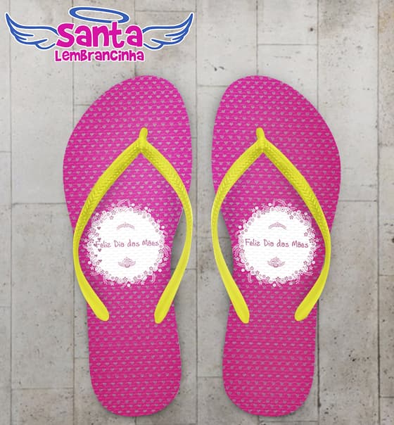Chinelo Dia das Mães Rosa COD 3609