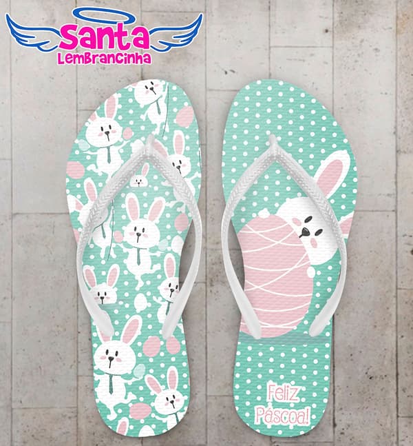 Chinelo Páscoa, coelhinho da pascoa verde COD 3720