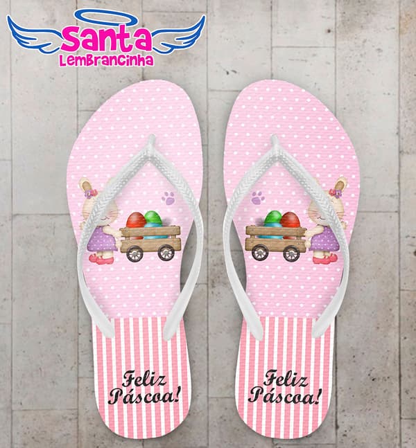Chinelo Páscoa Ovos de Pascoa Rosa COD 3731