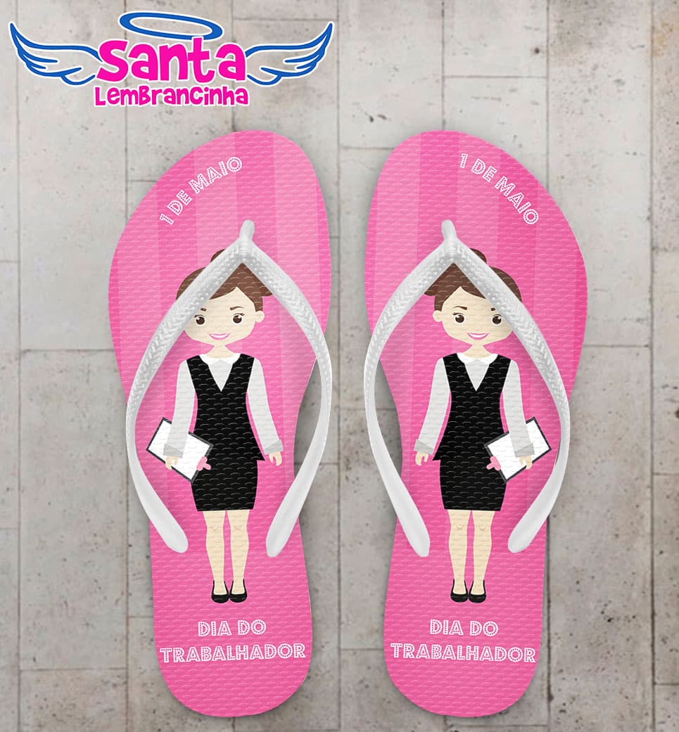 Chinelo Dia do Trabalhador Rosa COD 3738