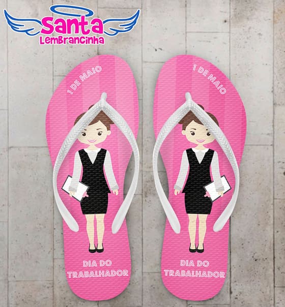 Chinelo Dia do Trabalhador Rosa COD 3738