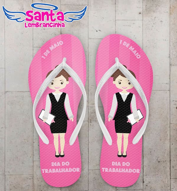 Chinelo Dia do Trabalhador Rosa COD 3738