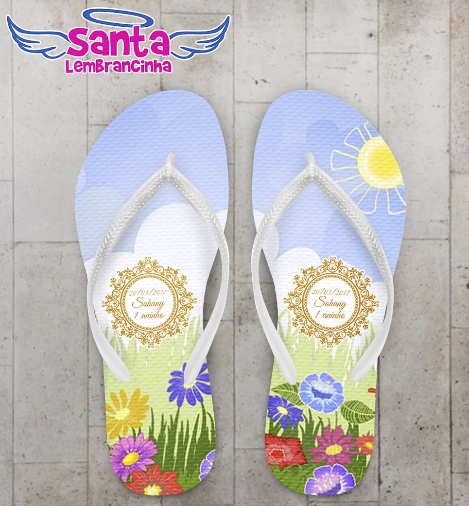 Chinelo Personalizado Flores COD 3751