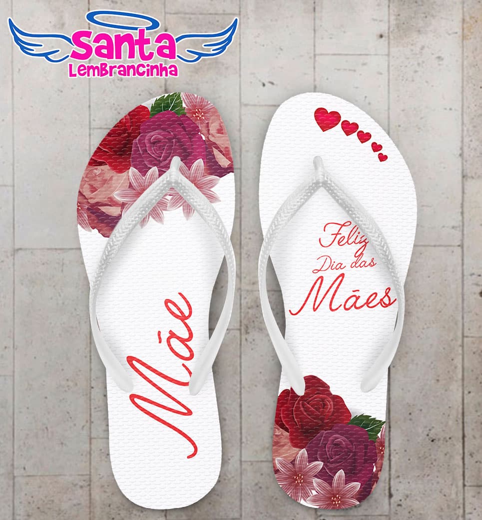 Chinelo Dia das Mães Com Flores COD 3788