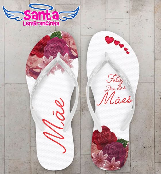 Chinelo Dia das Mães Com Flores COD 3788