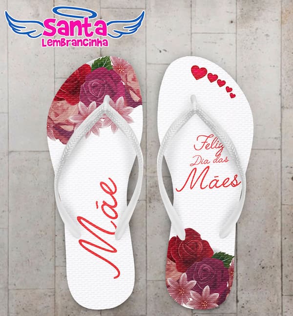 Chinelo Dia das Mães Com Flores COD 3788