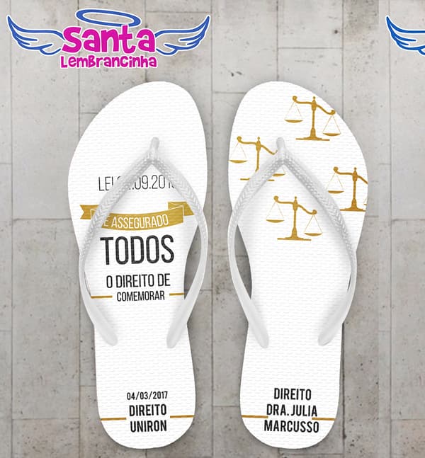 Chinelo Formatura Direito Branco COD 3621