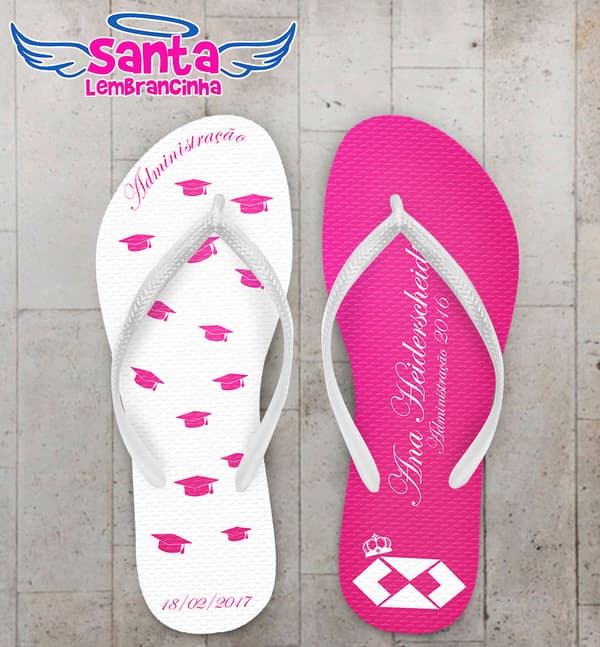 Chinelo Formatura Administração Rosa COD 3629