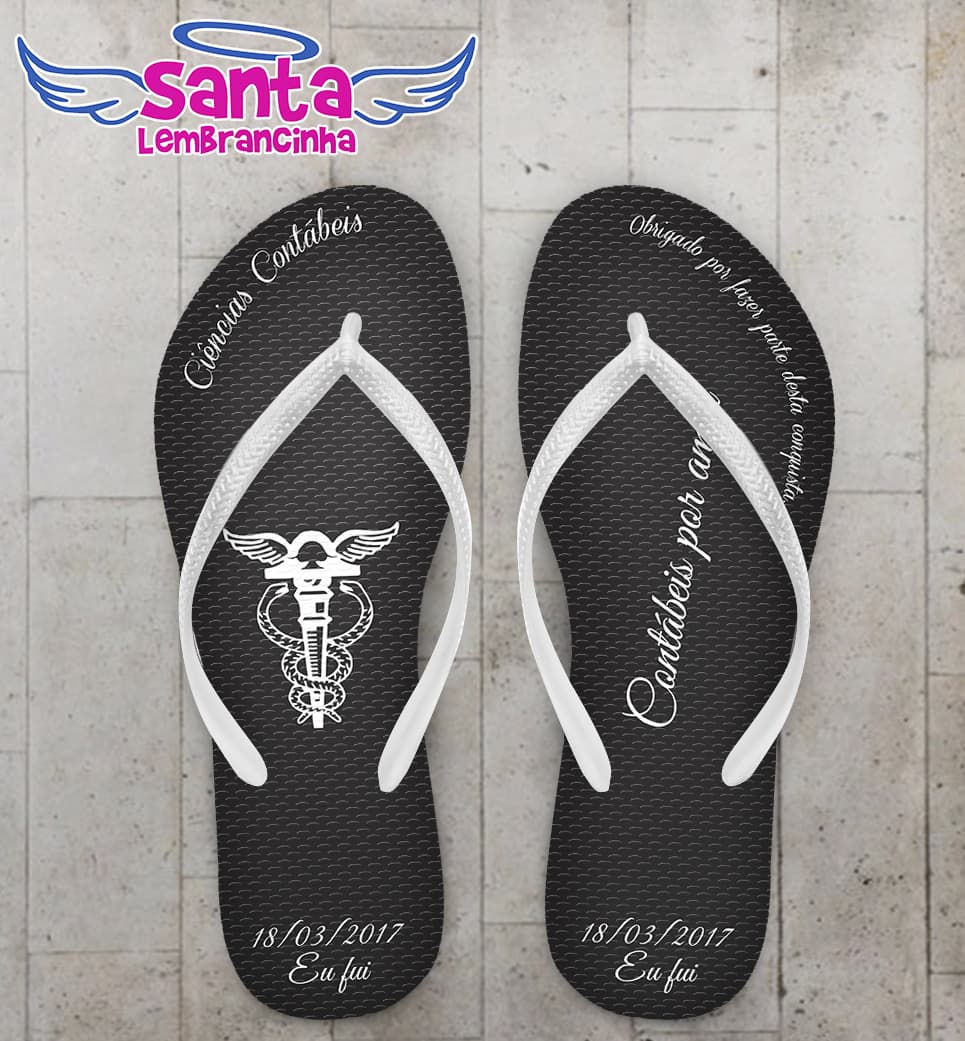 Chinelo Formatura Contabilidade Preto COD 3637