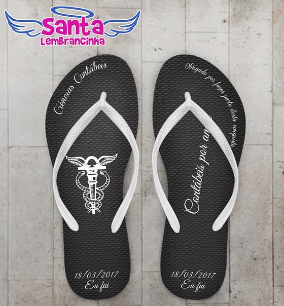 Chinelo Formatura Contabilidade Preto COD 3637