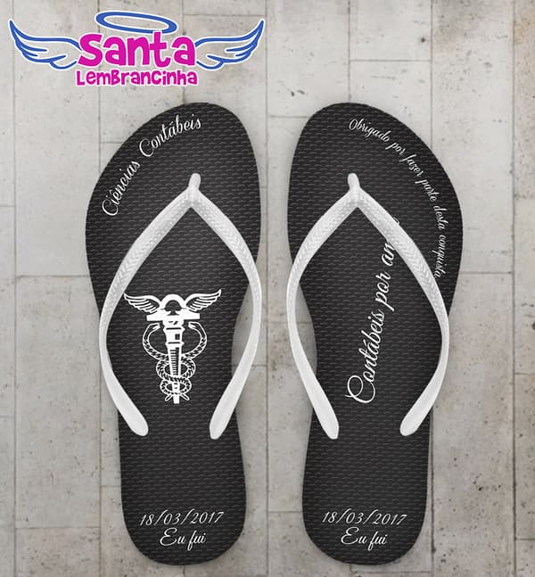 Chinelo Formatura Contabilidade Preto COD 3637