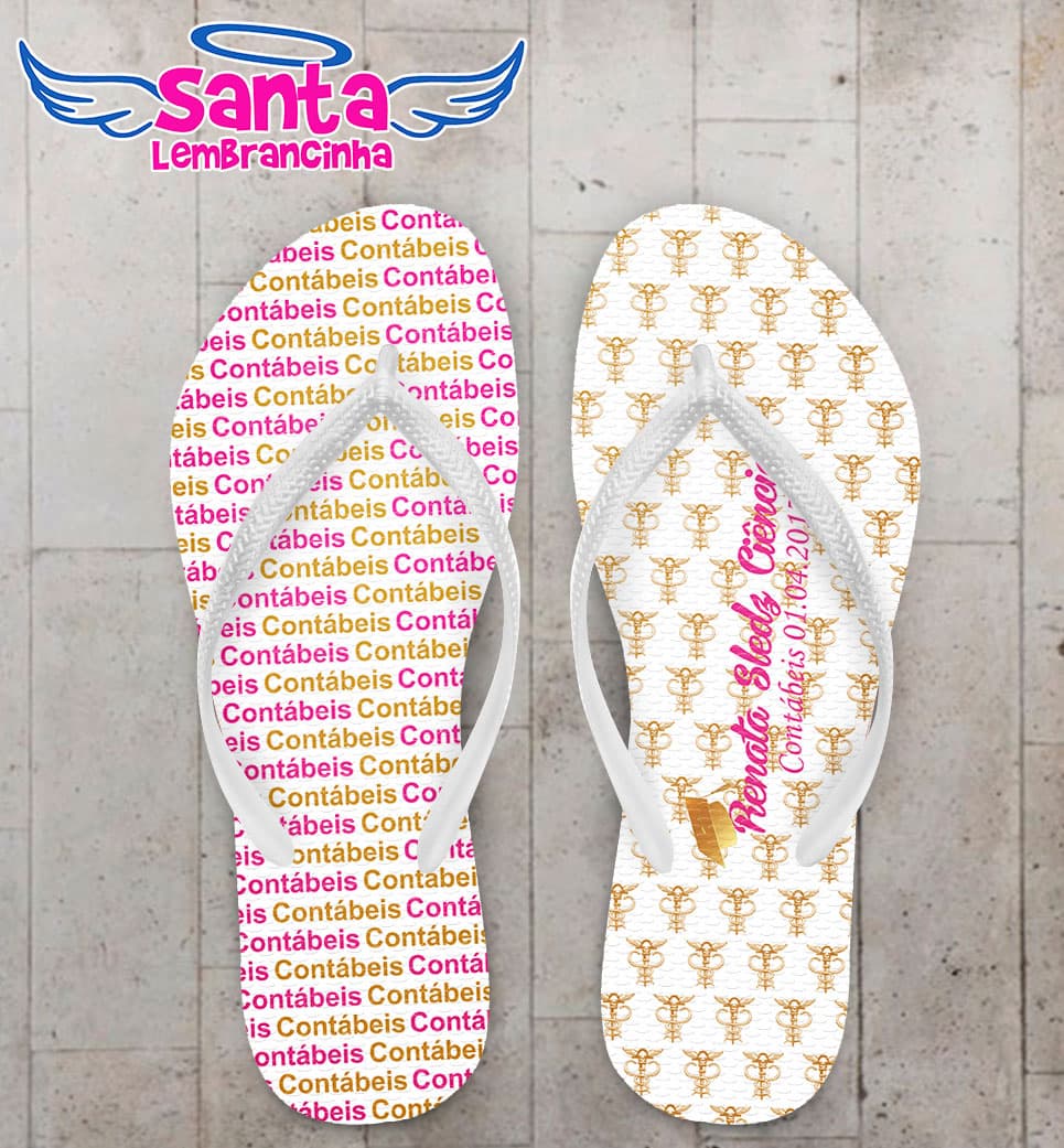 Chinelo Formatura Ciências Contábeis Rosa COD 3639