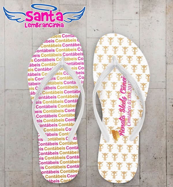 Chinelo Formatura Ciências Contábeis Rosa COD 3639