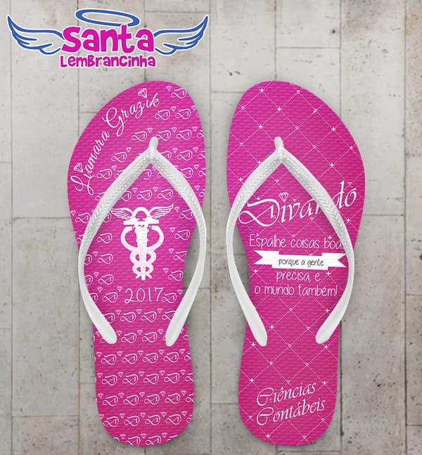 Chinelo Formatura Ciências Contábeis Rosa COD 3640