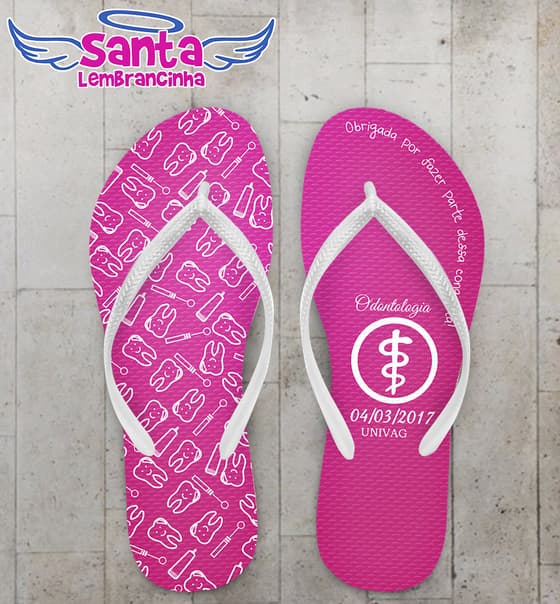 Chinelo Formatura Dentista Rosa COD 3649