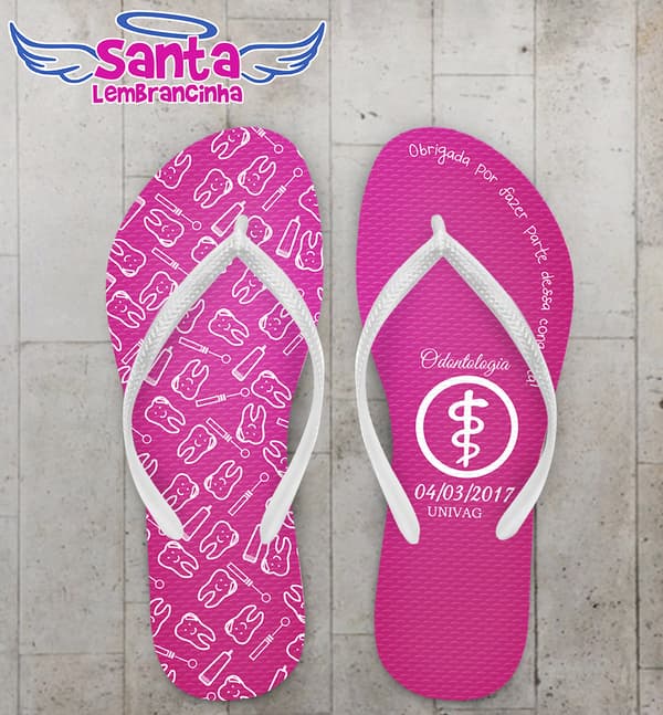 Chinelo Formatura Dentista Rosa COD 3649