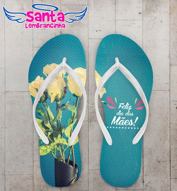 Chinelo Dia das Mães Flor Amarela COD 3599