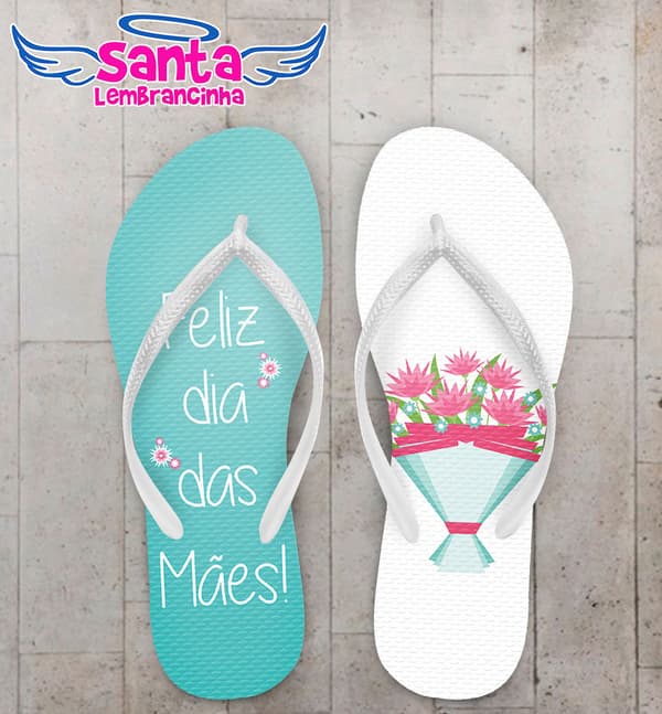 Chinelo Dia das Mães Azul COD 3593