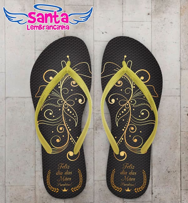 Chinelo Dia das Mães Arabesco Dourado COD 3616
