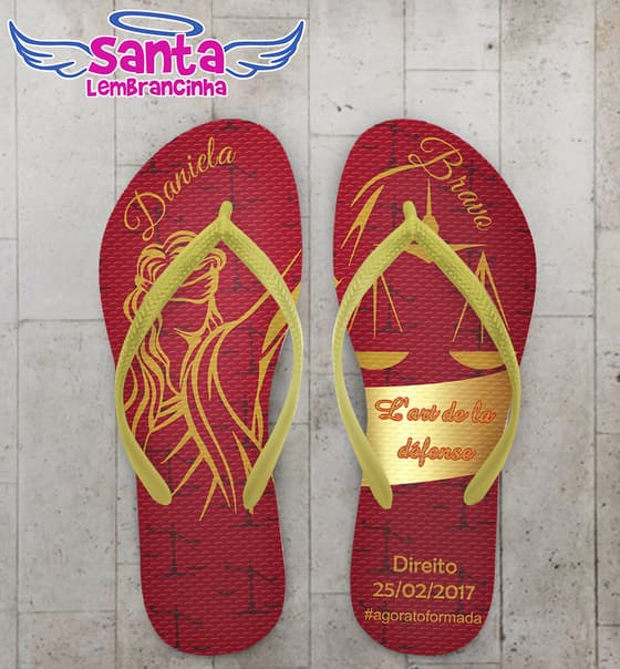 Chinelo Formatura Direito Vermelho COD 3619
