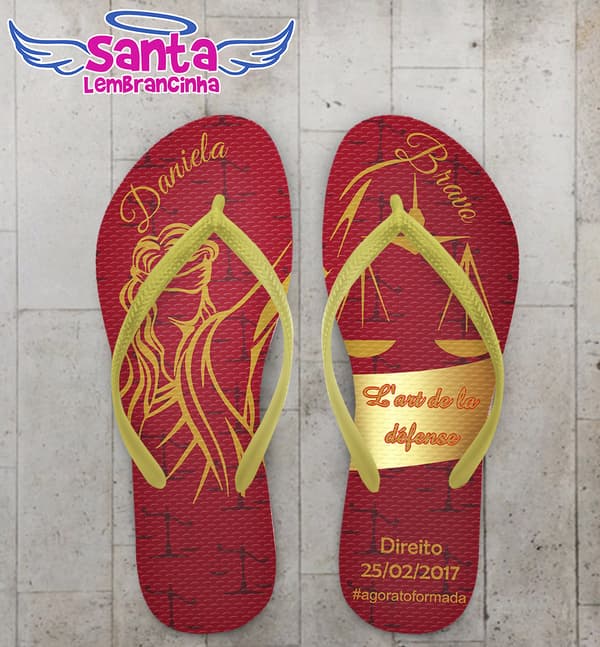 Chinelo Formatura Direito Vermelho COD 3619
