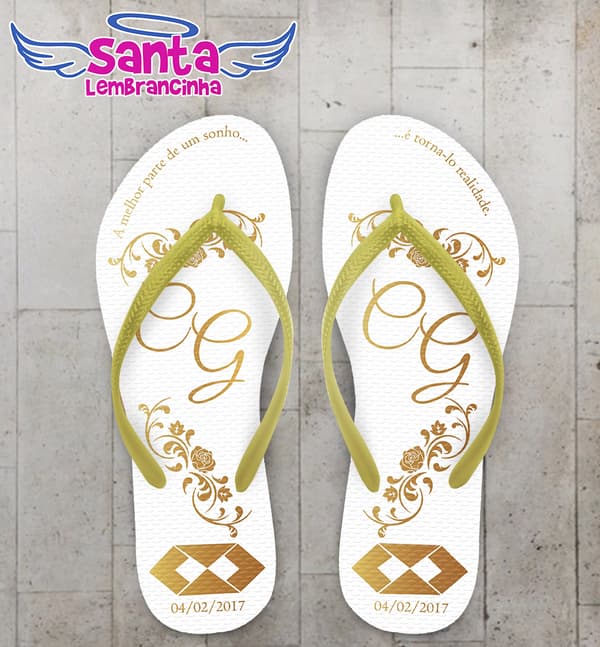 Chinelo Formatura Administração Dourado COD 3636