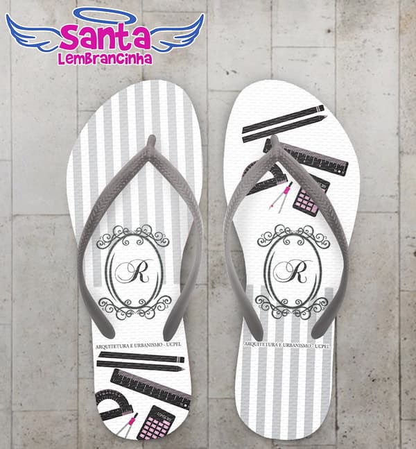 Chinelo Formatura Arquitetura Cinza COD 3653
