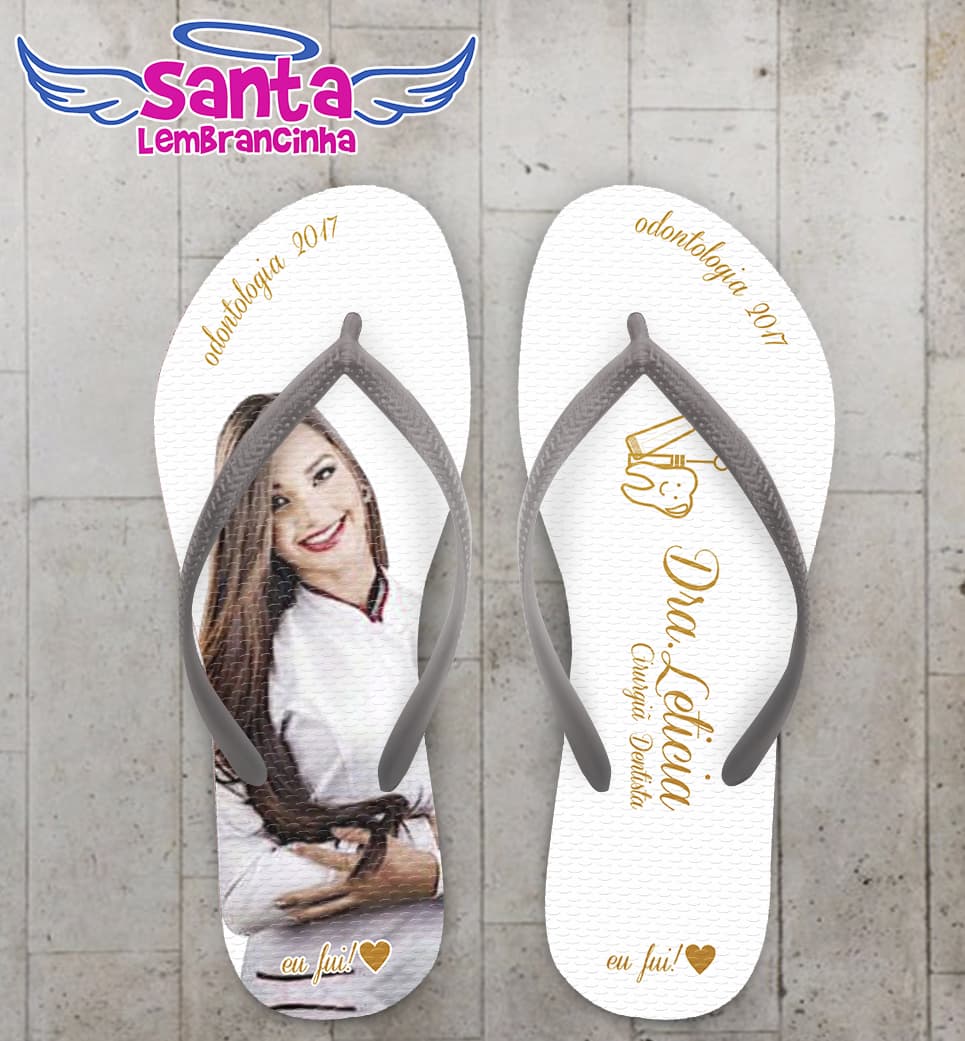 Chinelo Formatura Odontologia Dourado, Foto COD 3664