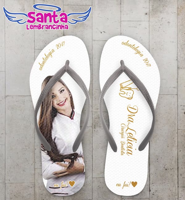 Chinelo Formatura Odontologia Dourado, Foto COD 3664