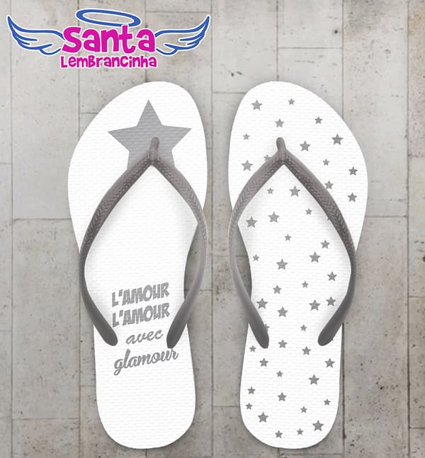 Chinelo Infantil Estrelas Prata COD 3694