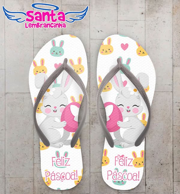 Chinelo Páscoa, coelhinho da pascoa rosa COD 3723