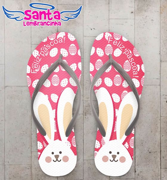 Chinelo Páscoa Coelhinho da Pascoa Rosa COD 3728