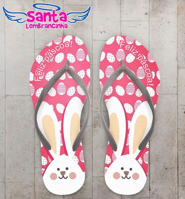 Chinelo Páscoa Coelhinho da Pascoa Rosa COD 3728
