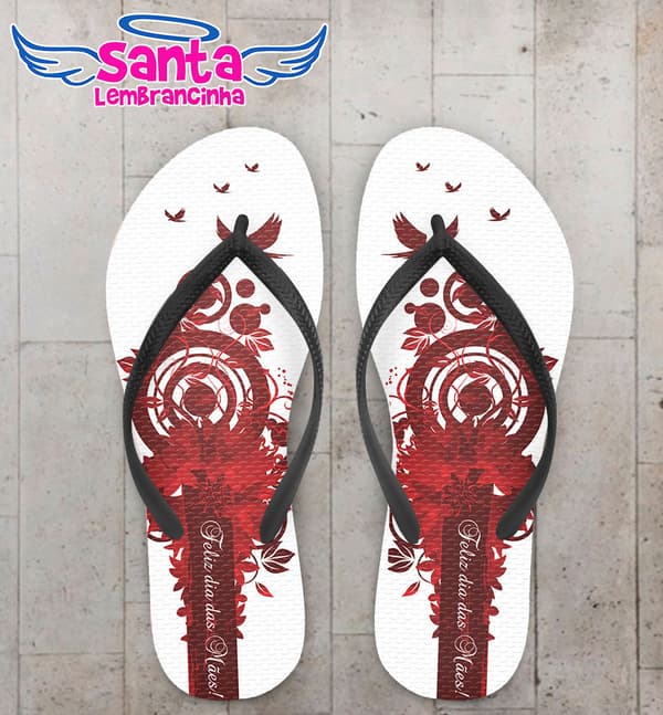 Chinelo Dia das Mães Vermelho COD 3601