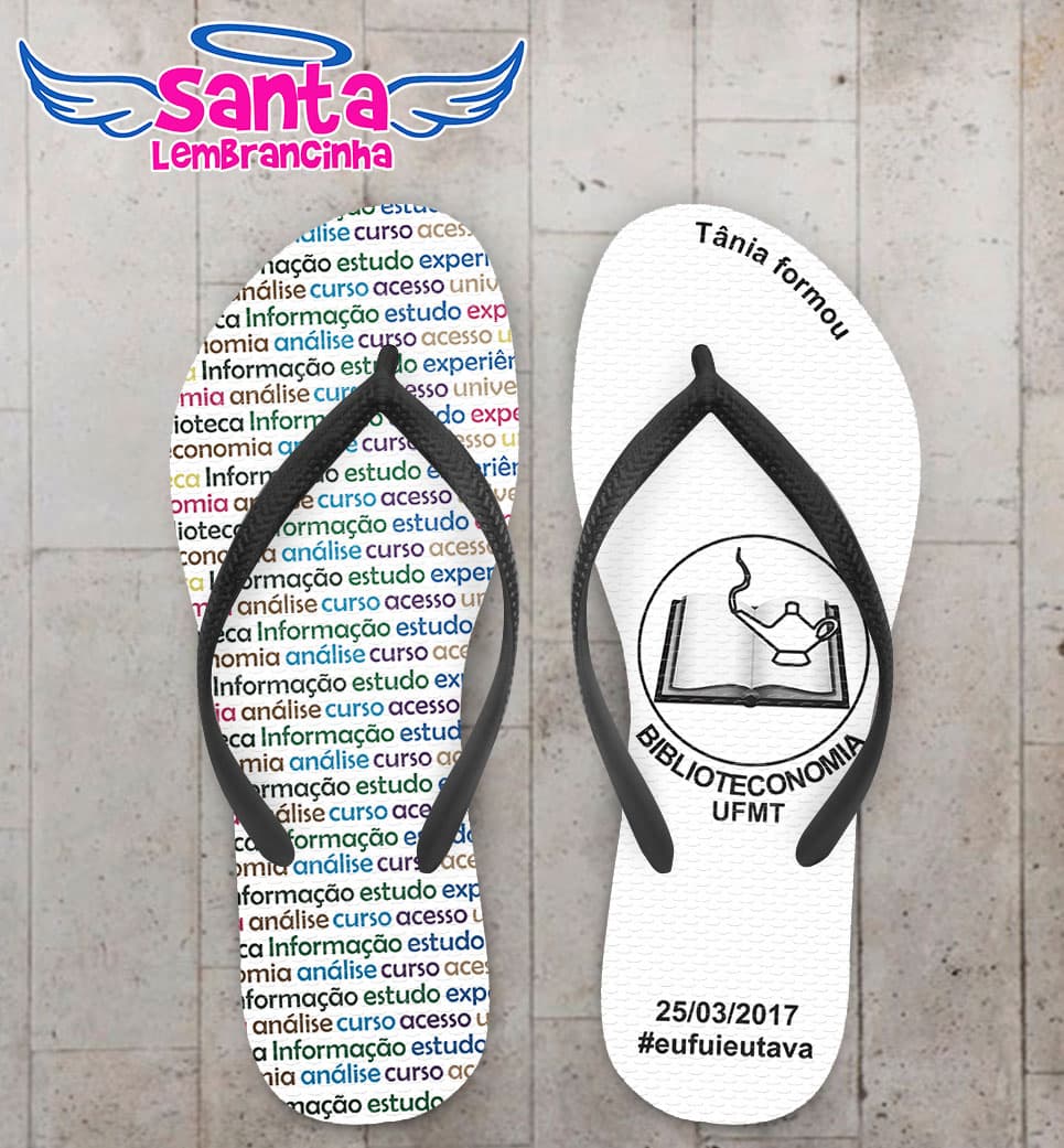 Chinelo Formatura Biblioteconomia COD 3635