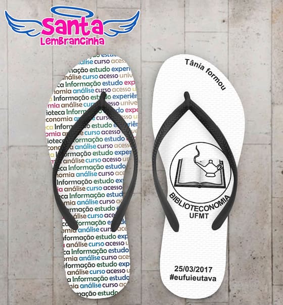 Chinelo Formatura Biblioteconomia COD 3635