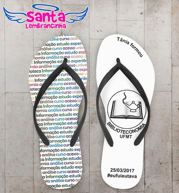 Chinelo Formatura Biblioteconomia COD 3635