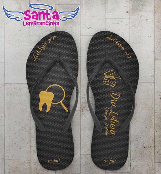 Chinelo Formatura Odontologia Preto COD 3665