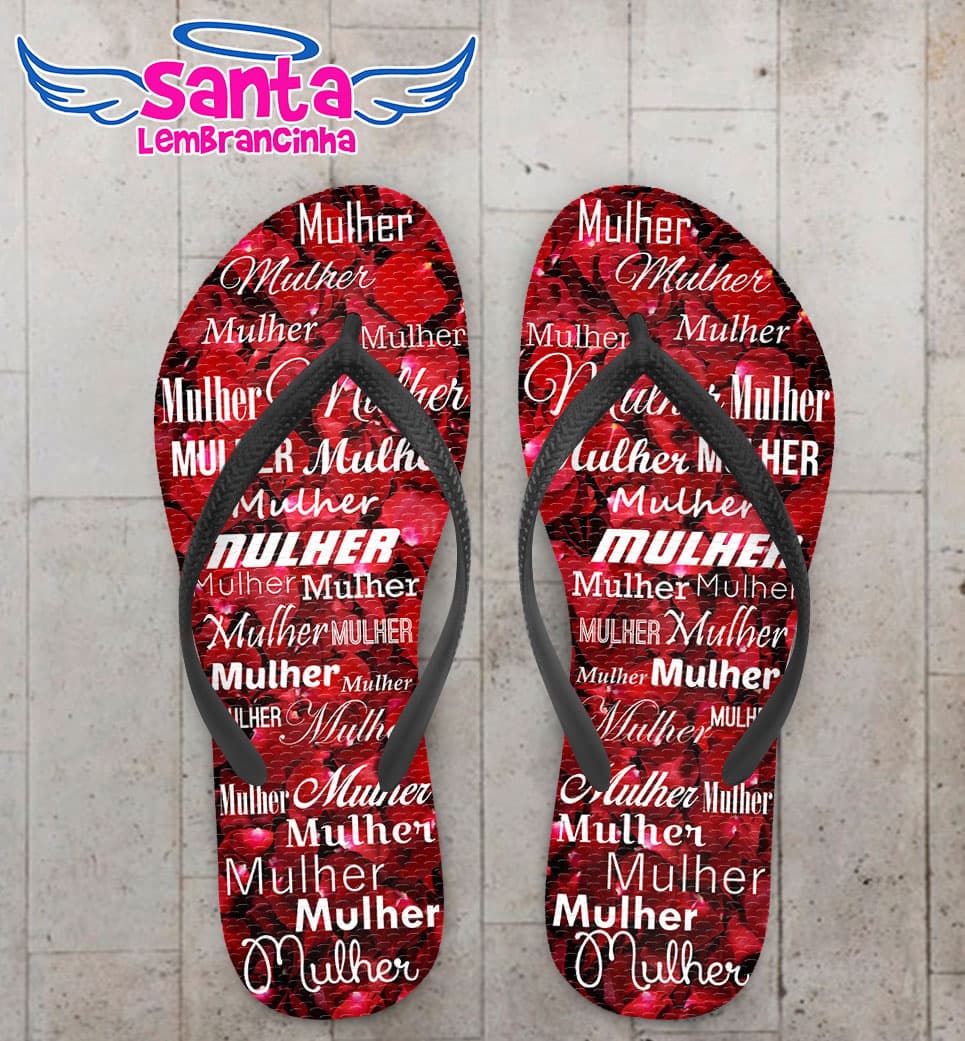 Chinelo Dia da Mulher Floral Vermelho COD 3669