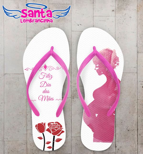 Chinelo Dia das Mães Grávida Bebê COD 3673