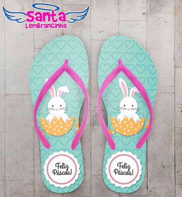 Chinelo Páscoa, coelhinho da pascoa coração COD 3724