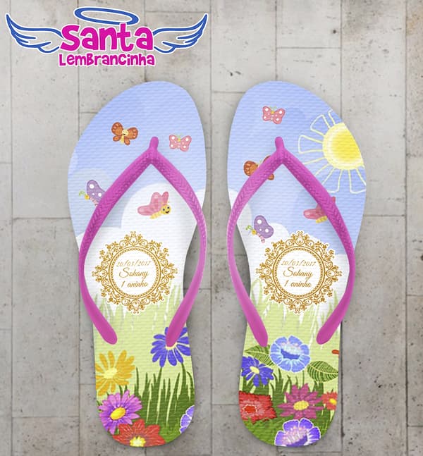 Chinelo Personalizado Floral COD 3753