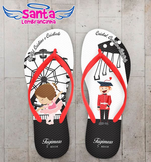 Chinelo Infantil Bailarina e Soldadinho COD 3709
