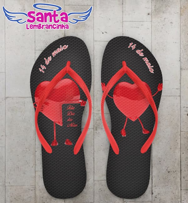 Chinelo Dia das Mães Coração Vermelho COD 3613