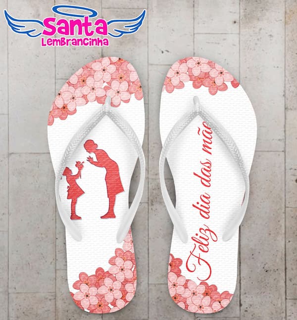 Chinelo Dia das Mães Detalhe Floral COD 3340
