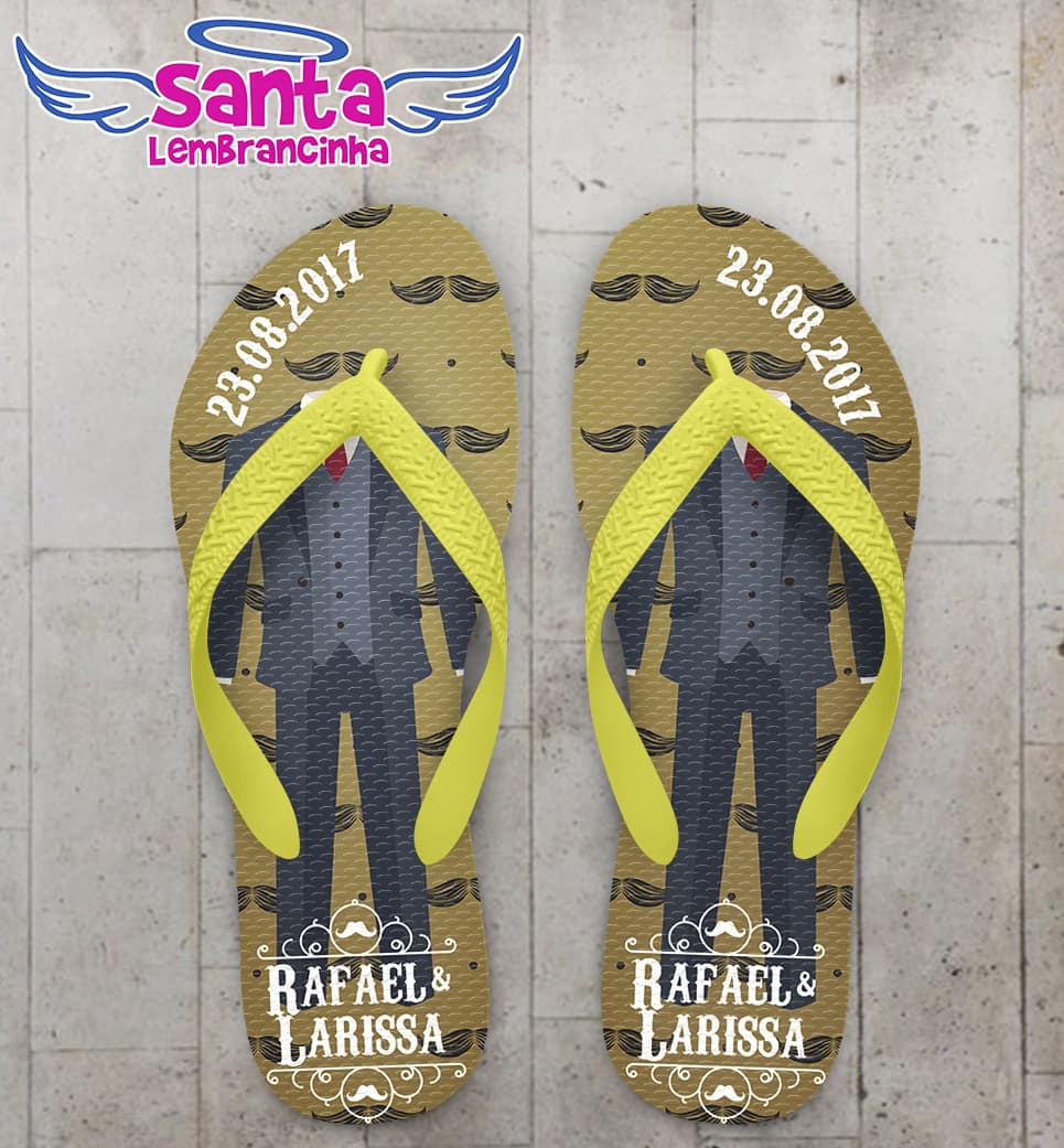 Chinelo Personalizado Casamento Noivo COD 3812