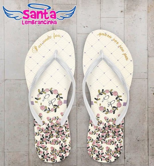 Chinelo Casamento Floral Lilás COD 3971