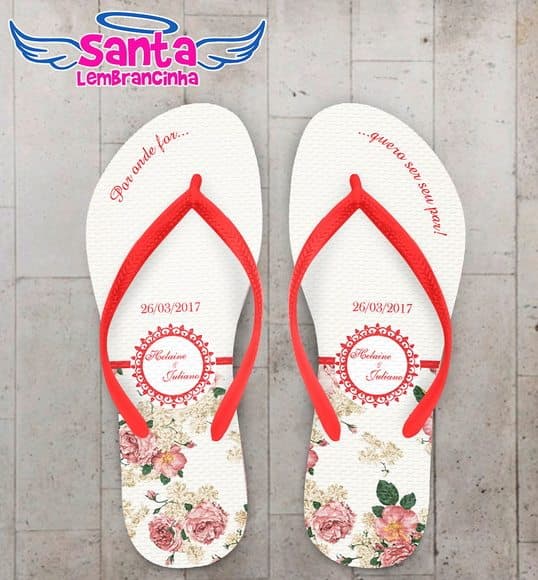 Chinelo Casamento, Brasão Vermelho COD 3974