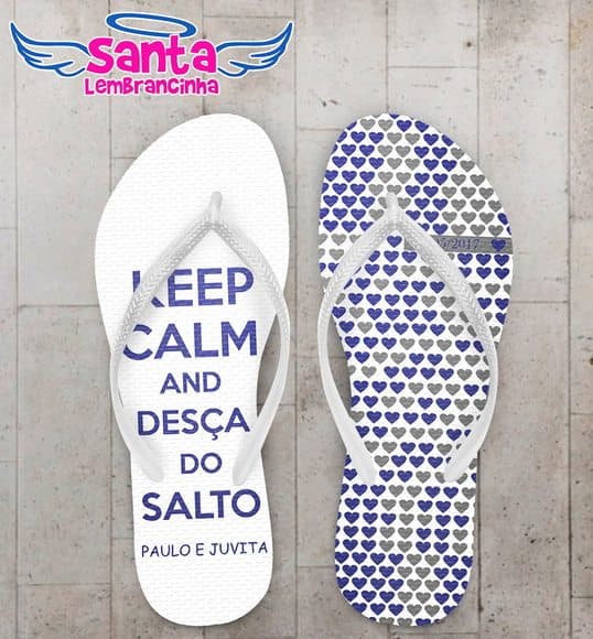 Chinelo Casamento, Keep Calm Azul COD 3979