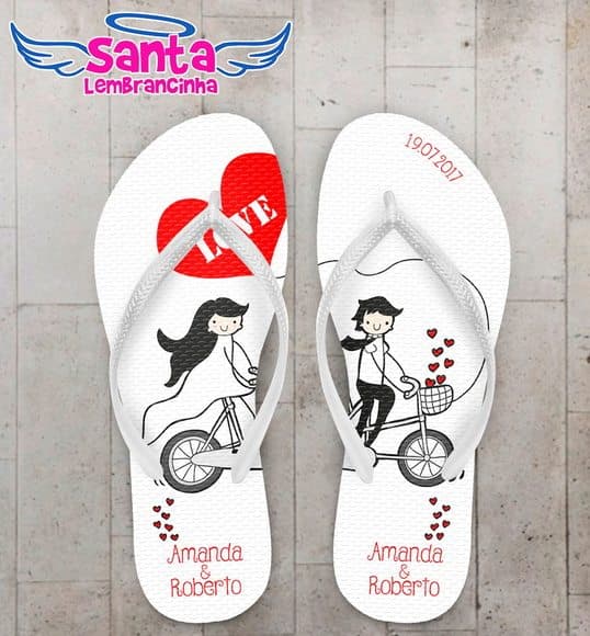 Chinelo Casamento Noivos, Bicicleta COD 3980